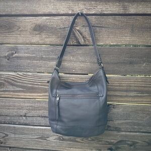 The Sak Sequoia Leather Hobo Bag Grey Pebbled Boho Minimalist